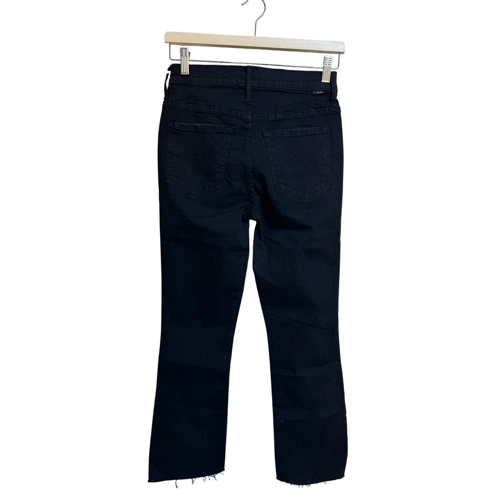 Mother The Insider Crop Step Fray Jeans Not Guilty Black High Rise Size 26